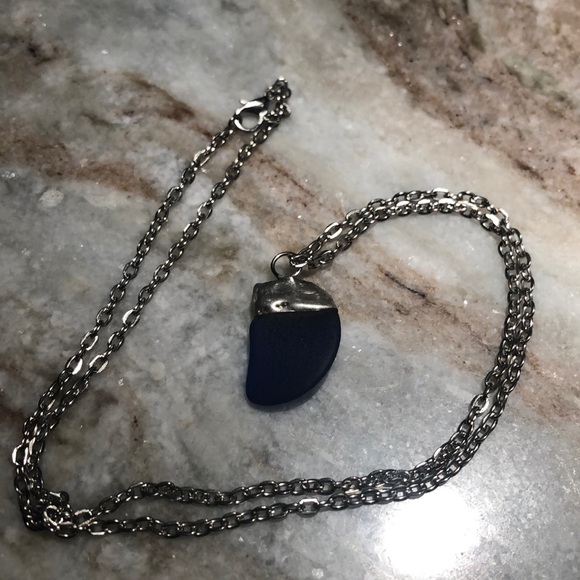 Jewelry - Seaglass Royal Blue 💙 on 12” silver chain